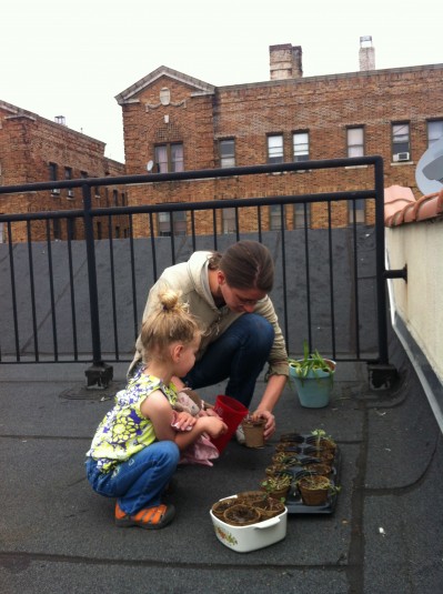 HJ and India on a rooftop in Brooklyn